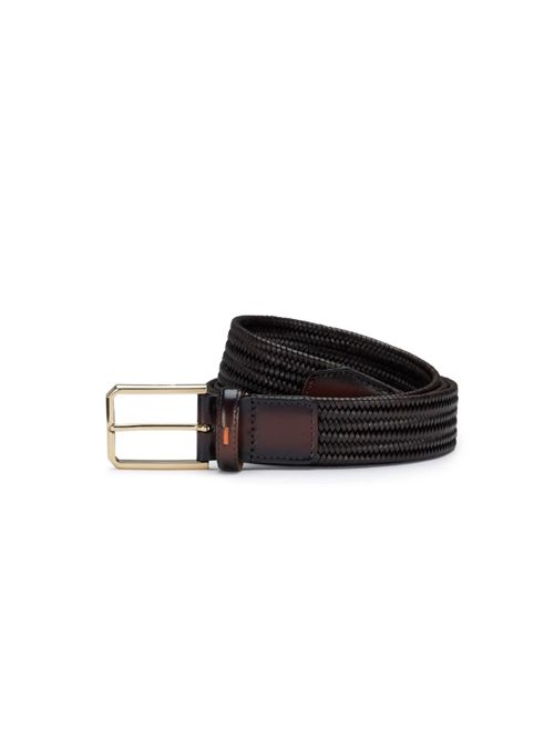 LEATHER BELT SANTONI | CM35VC010B91HYPLT50BROWN